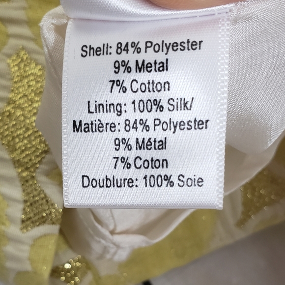 Vera Wang Dress Yellow Gold 4 Shift Brocade Mod - Picture 10 of 11